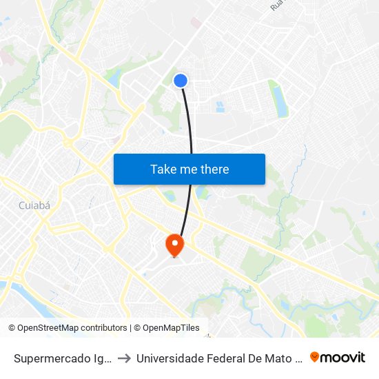 Supermercado Iguaçu to Universidade Federal De Mato Grosso map