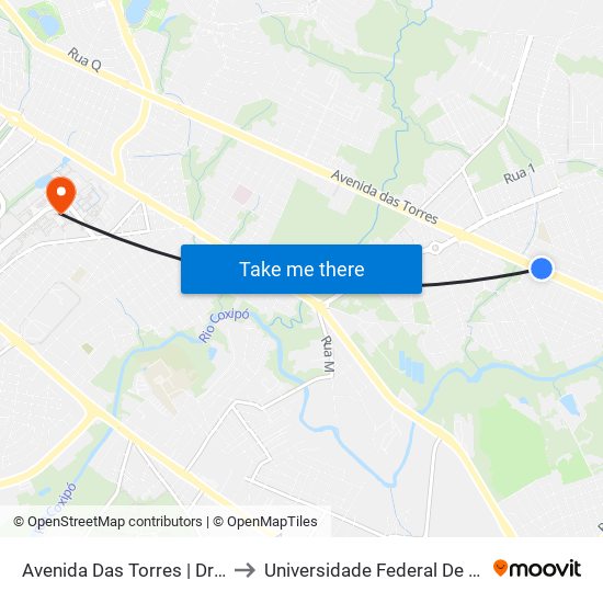 Avenida Das Torres | Drogaria Ativa to Universidade Federal De Mato Grosso map