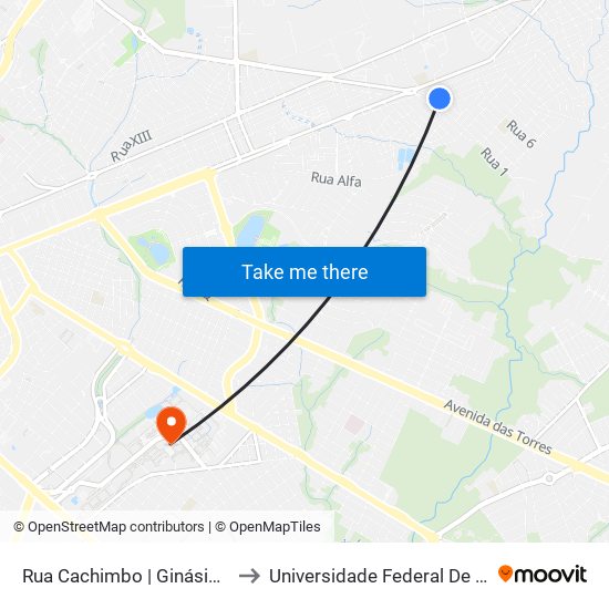 Rua Cachimbo | Ginásio Do Planalto to Universidade Federal De Mato Grosso map