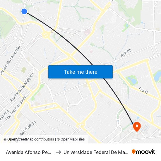 Avenida Afonso Pena | Icec to Universidade Federal De Mato Grosso map