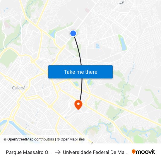 Parque Massairo Okamura to Universidade Federal De Mato Grosso map