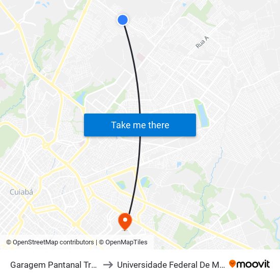 Garagem Pantanal Transportes to Universidade Federal De Mato Grosso map