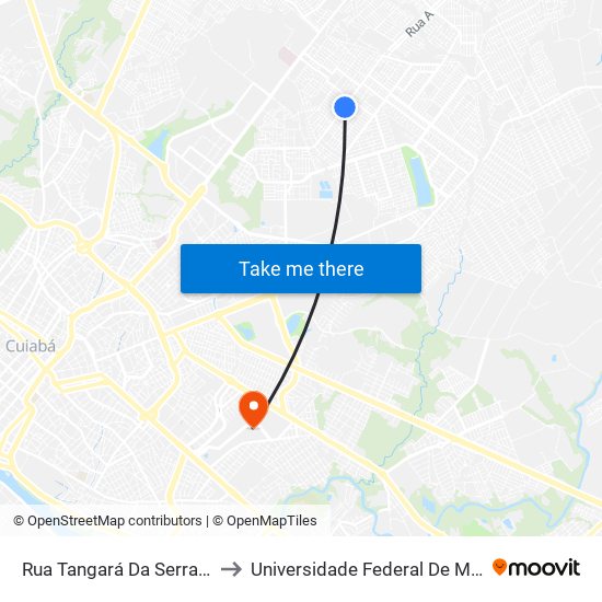 Rua Tangará Da Serra, 469-329 to Universidade Federal De Mato Grosso map
