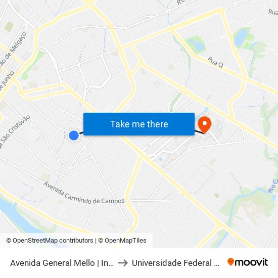 Avenida General Mello | Infinity Automóveis to Universidade Federal De Mato Grosso map