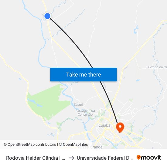 Rodovia Helder Cândia | Distrito Da Guia to Universidade Federal De Mato Grosso map