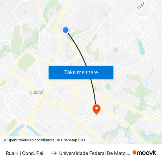 Rua K | Cond. Paiaguás to Universidade Federal De Mato Grosso map