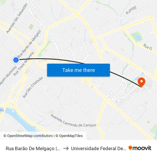 Rua Barão De Melgaço | Cedic Cedilab to Universidade Federal De Mato Grosso map