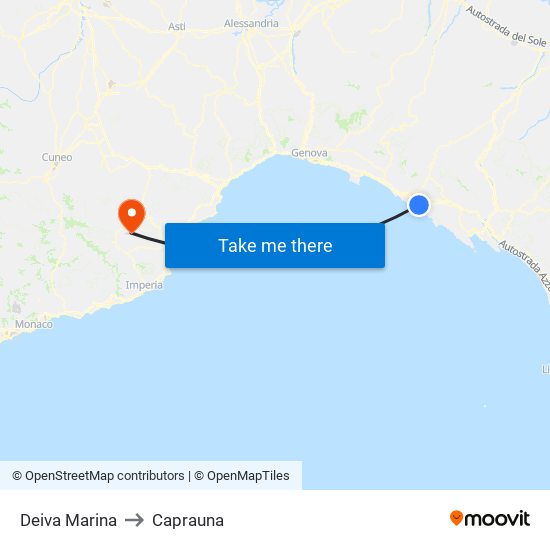 Deiva Marina to Caprauna map