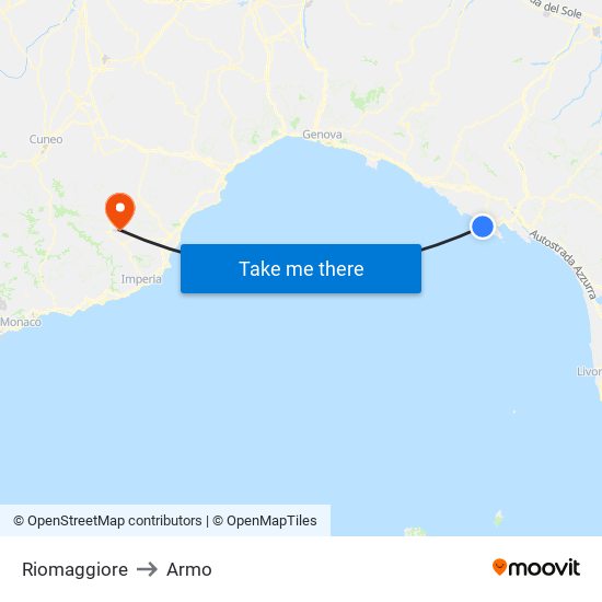 Riomaggiore to Armo map