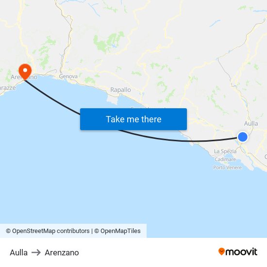 Aulla to Arenzano map