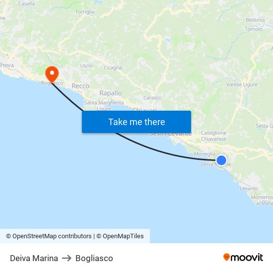 Deiva Marina to Bogliasco map