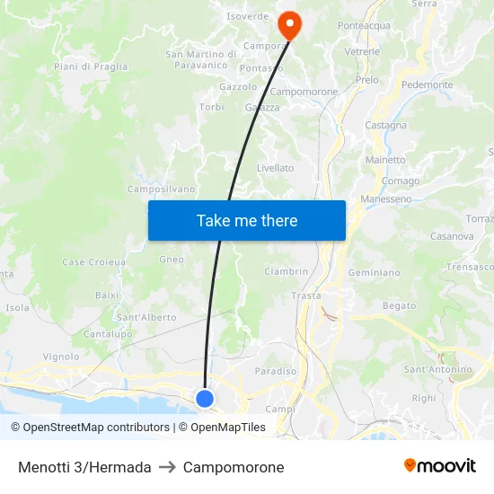 Menotti 3/Hermada to Campomorone map