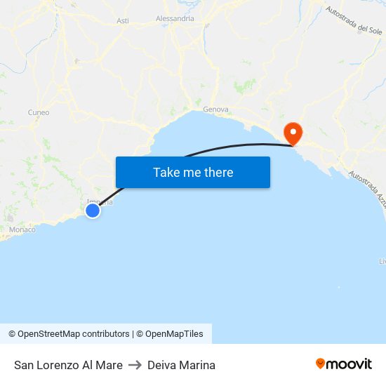 San Lorenzo Al Mare to Deiva Marina map