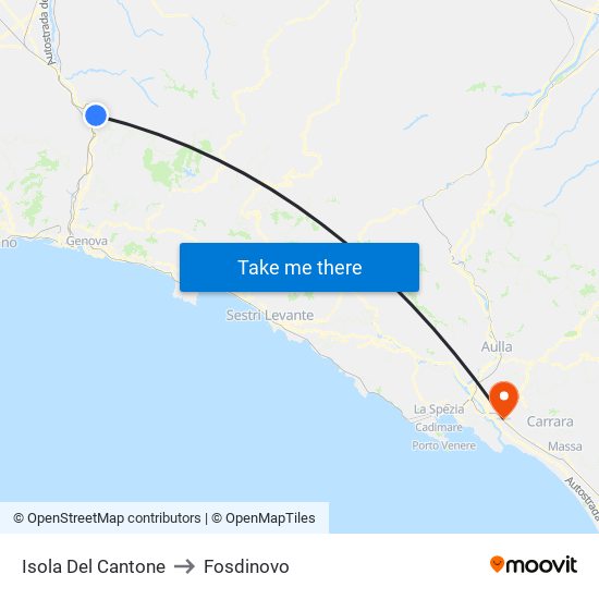 Isola Del Cantone to Fosdinovo map