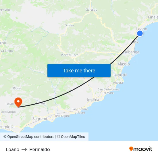 Loano to Perinaldo map