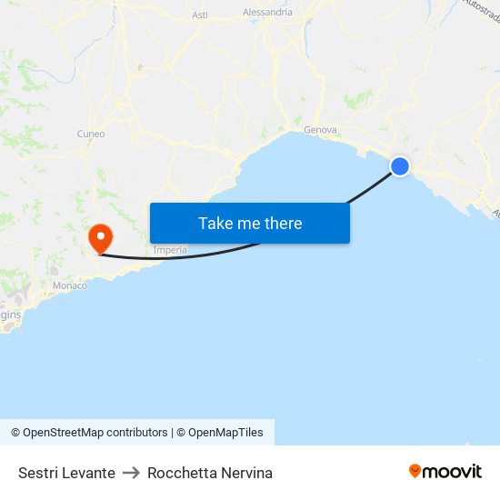 Sestri Levante to Rocchetta Nervina map