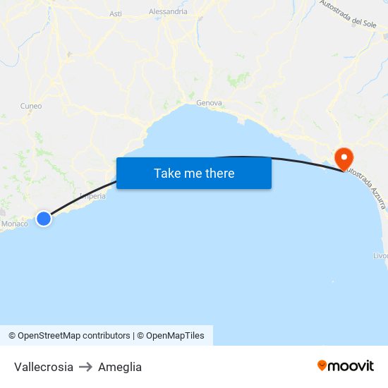 Vallecrosia to Ameglia map