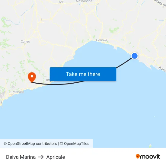 Deiva Marina to Apricale map