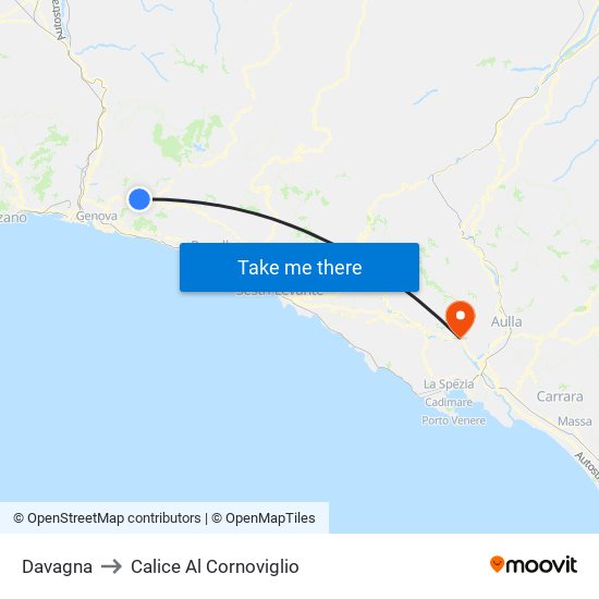 Davagna to Calice Al Cornoviglio map