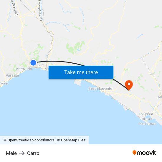 Mele to Carro map
