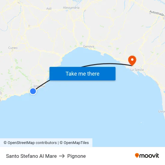Santo Stefano Al Mare to Pignone map