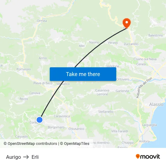 Aurigo to ERLI map