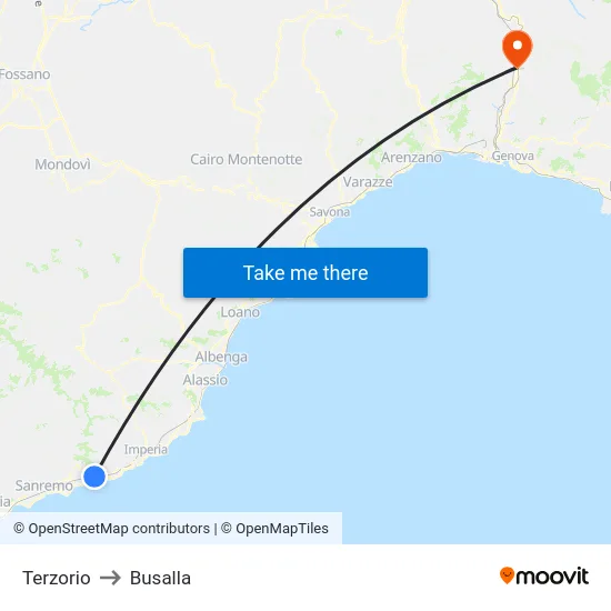 Terzorio to Busalla map