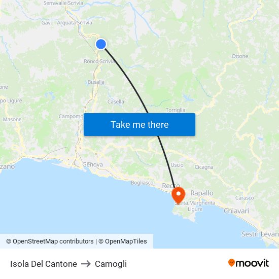 Isola Del Cantone to Camogli map