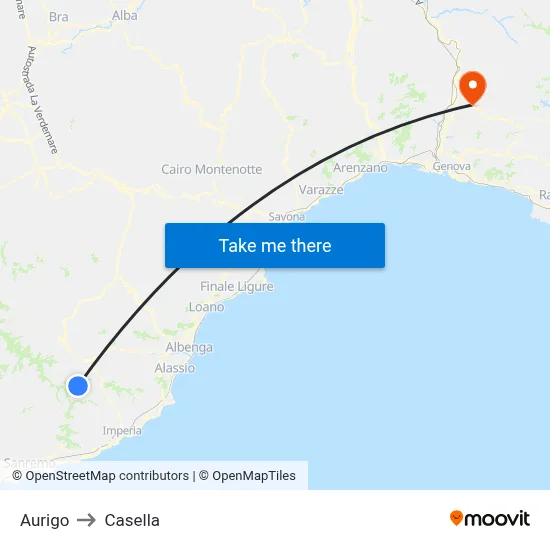 Aurigo to Casella map