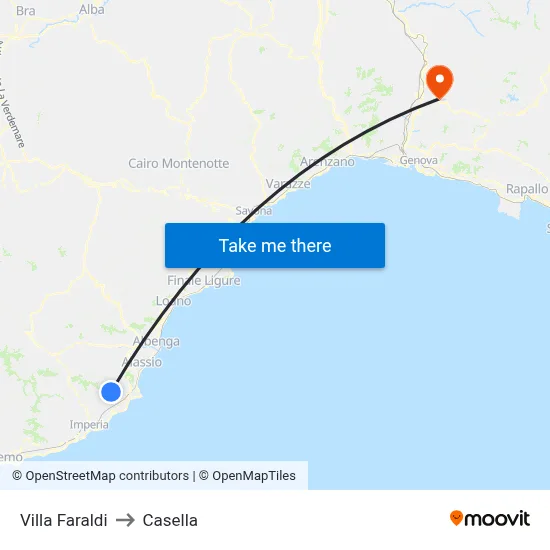 Villa Faraldi to Casella map