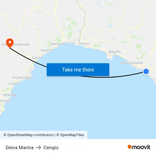 Deiva Marina to Cengio map