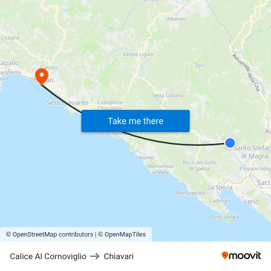 Calice Al Cornoviglio to Chiavari map