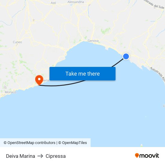 Deiva Marina to Cipressa map