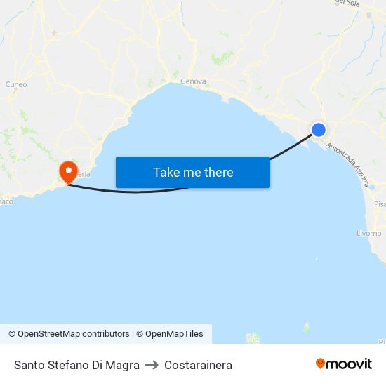 Santo Stefano Di Magra to Costarainera map