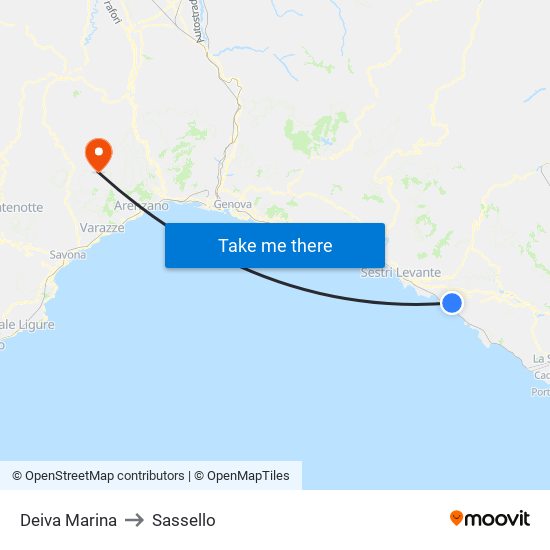 Deiva Marina to Sassello map