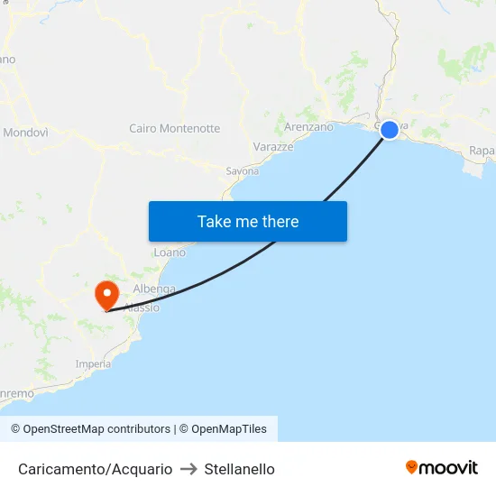 Caricamento/Acquario to Stellanello map