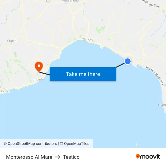 Monterosso Al Mare to Testico map