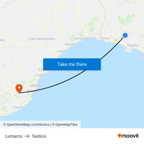 Lumarzo to Testico map