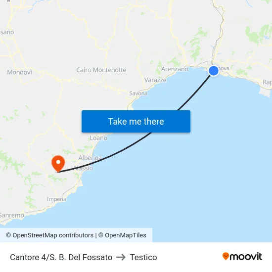 Cantore 4/S. B. Del Fossato to Testico map