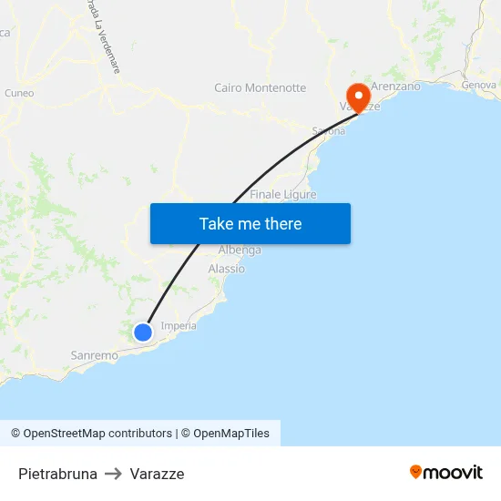 Pietrabruna to Varazze map