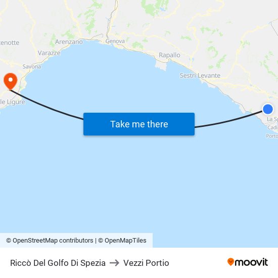 Riccò Del Golfo Di Spezia to Vezzi Portio map