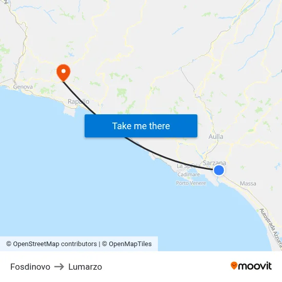 Fosdinovo to Lumarzo map