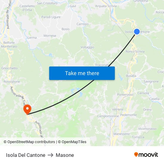 Isola Del Cantone to Masone map