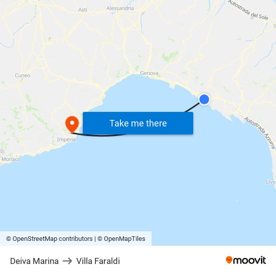 Deiva Marina to Villa Faraldi map