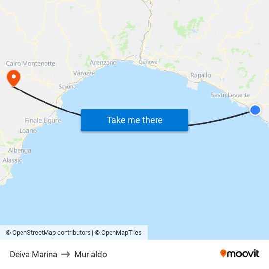 Deiva Marina to Murialdo map