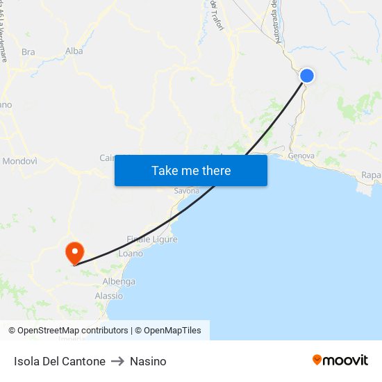 Isola Del Cantone to Nasino map