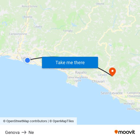 Genova to Ne map
