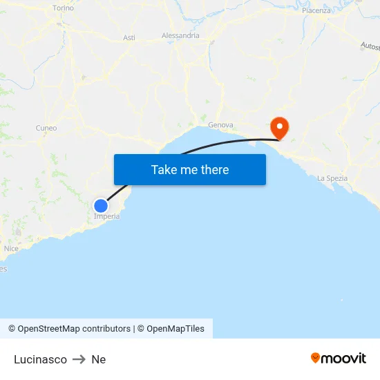 Lucinasco to Ne map