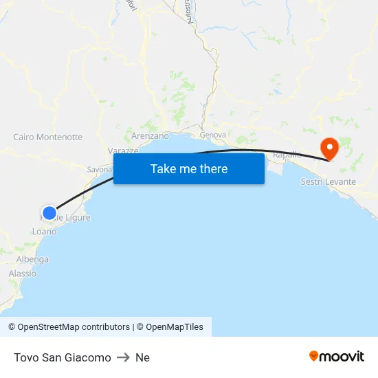 Tovo San Giacomo to Ne map