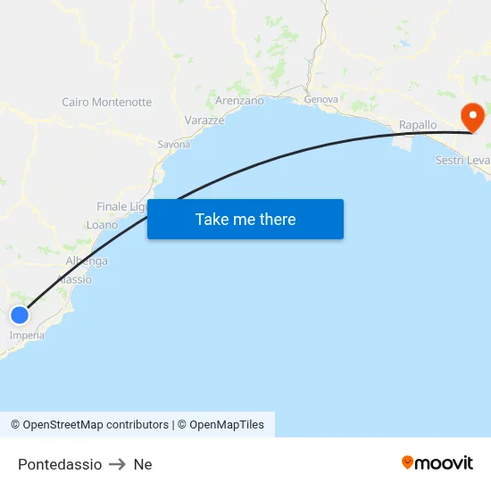 Pontedassio to Ne map